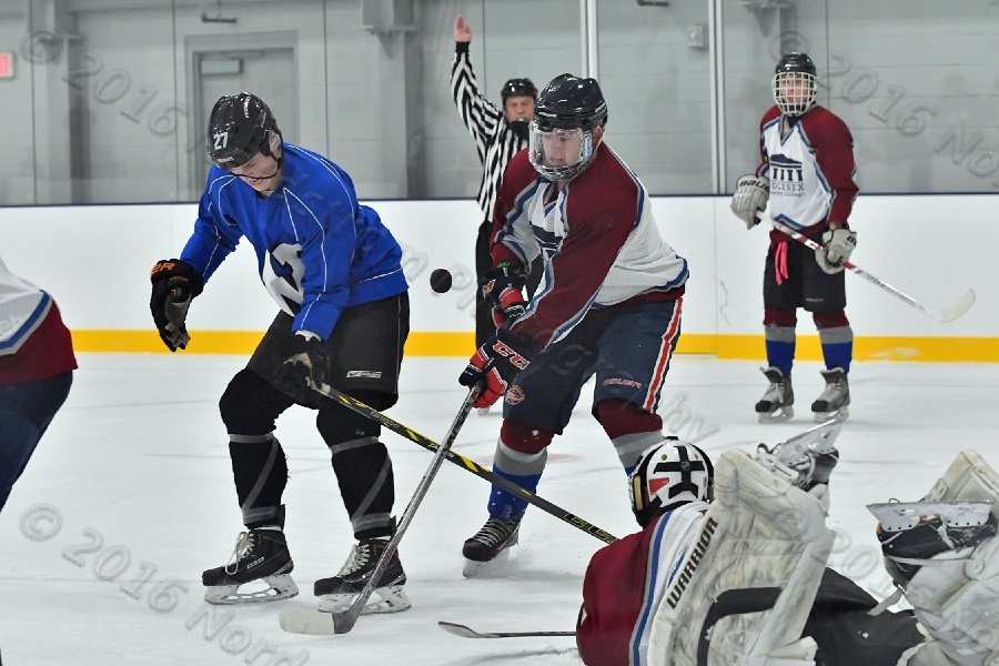 Wheaton College Men\'s Ice Hockey vs Middlesex Community College. - Photo By: KEITH NORDSTROM